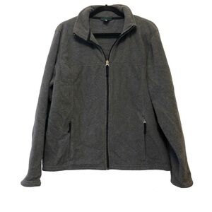 L.L. Bean Gray Fuzzy Full Zip Fleece Jacket